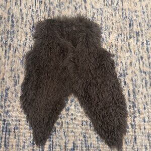 Real Fur Vest in Dark Gray